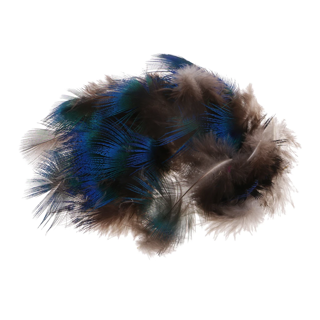 fityle 50pcs Peacock Feather Trim Embellishment for DIY Home Party Decoration Millinery Costume Clothing Decoration 5x3cm
