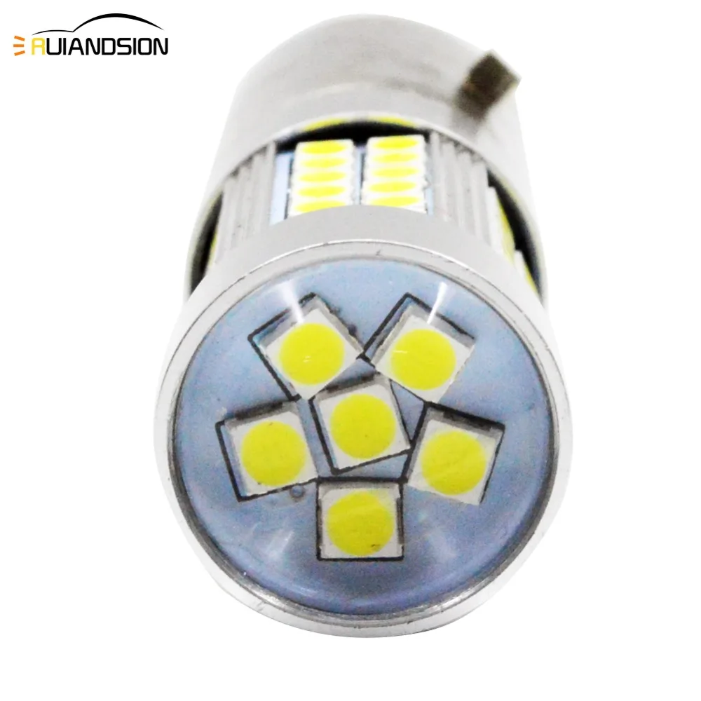 BA20D светодиодный Sam'sung 3030 66smd Мотоцикл Велосипед Hi/Lo Биксеноновая лампа для фар DC 6 в 12 В 6000-6500 к ксенон белый 1000LM