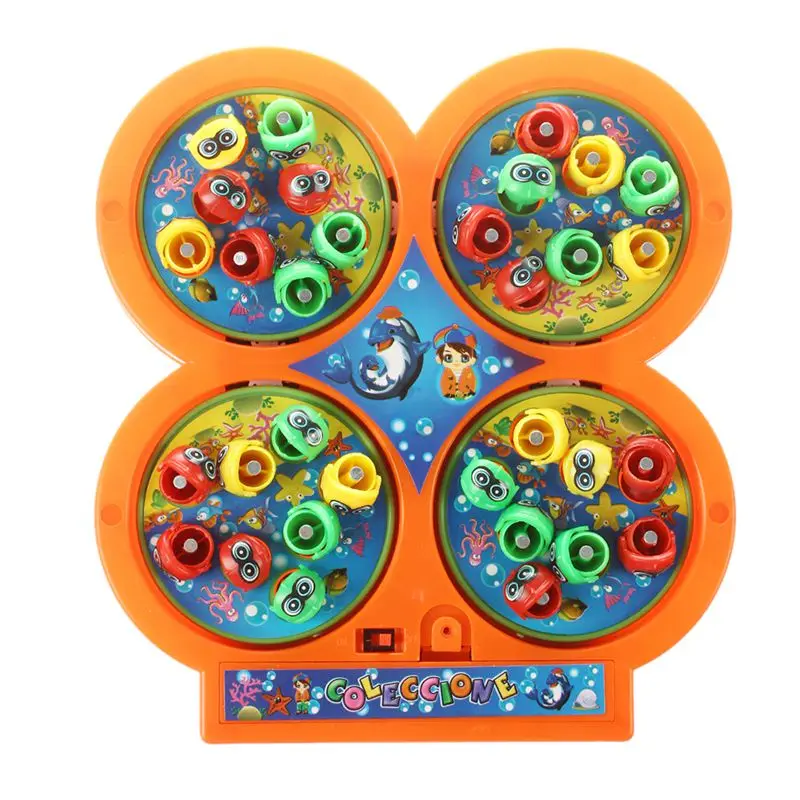 

Random Color Go Fishing Game Electric Rotating Magnetic Magnet Fish Toy Kid Educational Toys