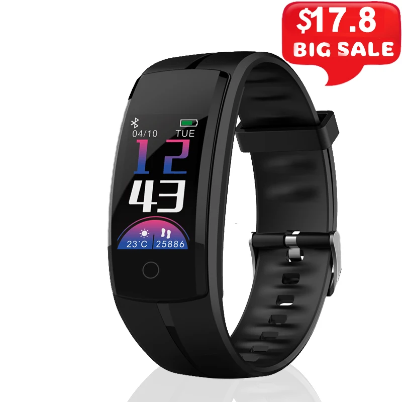 

QS100 Smart Bracelet Blood Pessure Heart Rate Monitor Fitness Tracker Smart Band Wristband for Android IOS Smartphone Smartwatch