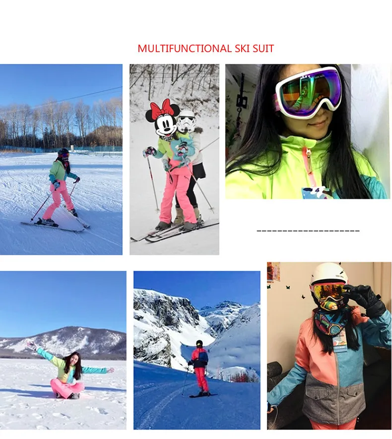 GSOU Снежный женский лыжный костюм на открытом воздухе водонепроницаемый ветрозащитный Теплый сноуборд лыжная куртка брюки зимняя горная спортивная одежда
