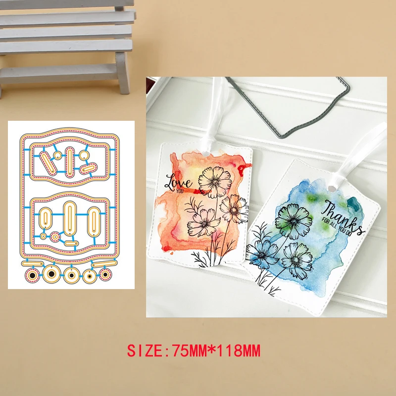 

Rectangular label set Metal Cutting Dies Craft Album Dies Scrapbooking New 2019 Dies Cut Embossing Stencils Paper Cards Making
