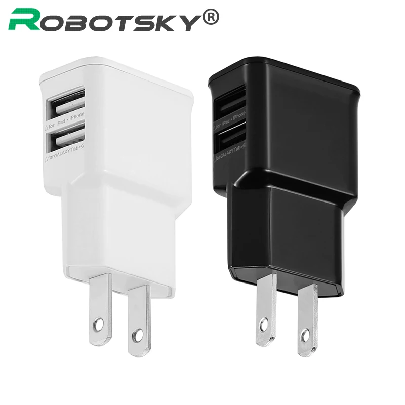 

EU US Plug 5V 2A 2 Ports Dual Double USB Power AC Wall Charger Travel Adapter For iphone Samsung Smart phones and tablet PC