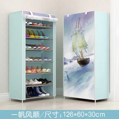 Луи мода обувные шкафы утолщение спальня простой бытовой дверной проем многофункциональная ткань для хранения пыли - Цвет: G10