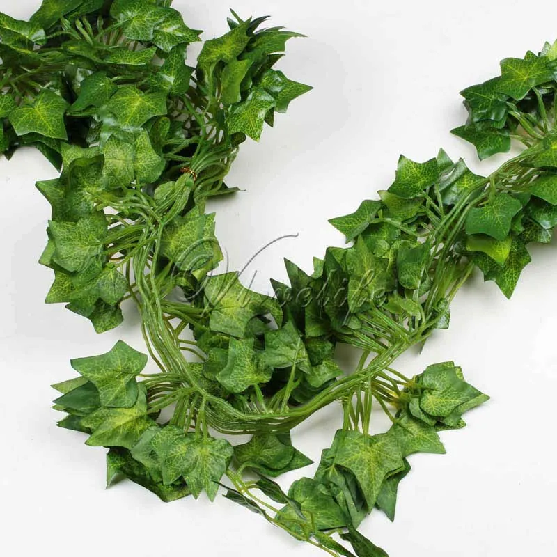 

Wedding Decor 12Pcs Artificial Ivy Vine Sleaf Leaf Artificial Plants 2.3M Garden Plants For Weddig Event Party Home Decor