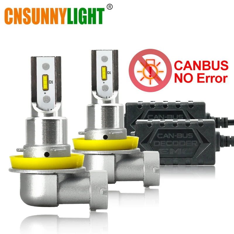 CNSUNNYLIGHT CANBUS светодиодный автомобильный H11/H8 9005 9006 фары без ошибок 2400Lm 24 Вт/пара 6000 К белый HB3 HB4 H9 H16jp авто фары