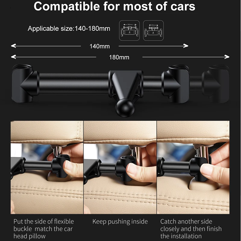 Baseus Car Back Seat Headrest Holder for 4-12.9 inch iPad Car Phone Holder Backseat Mount for Pad Tablet PC Auto Headrest Holder