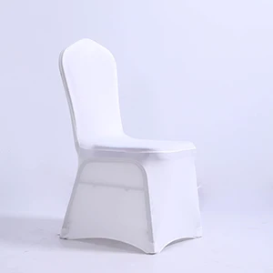 Good White Stretch Universal Polyester Spandex Chaircover Cheap Wedding Chair Covers for Weddings Banquet Restaurant Seat - Цвет: White