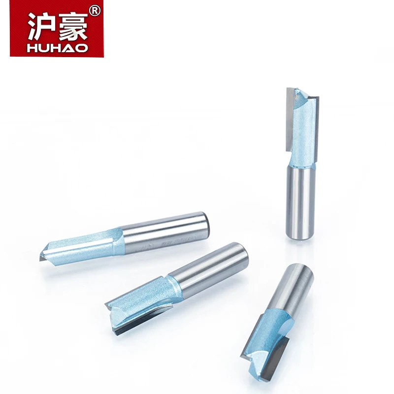 HUHAO 1pc Industrial Grade Woodworking Router Bit Double Edged Endmill Straight Trimmer Bit Sharped