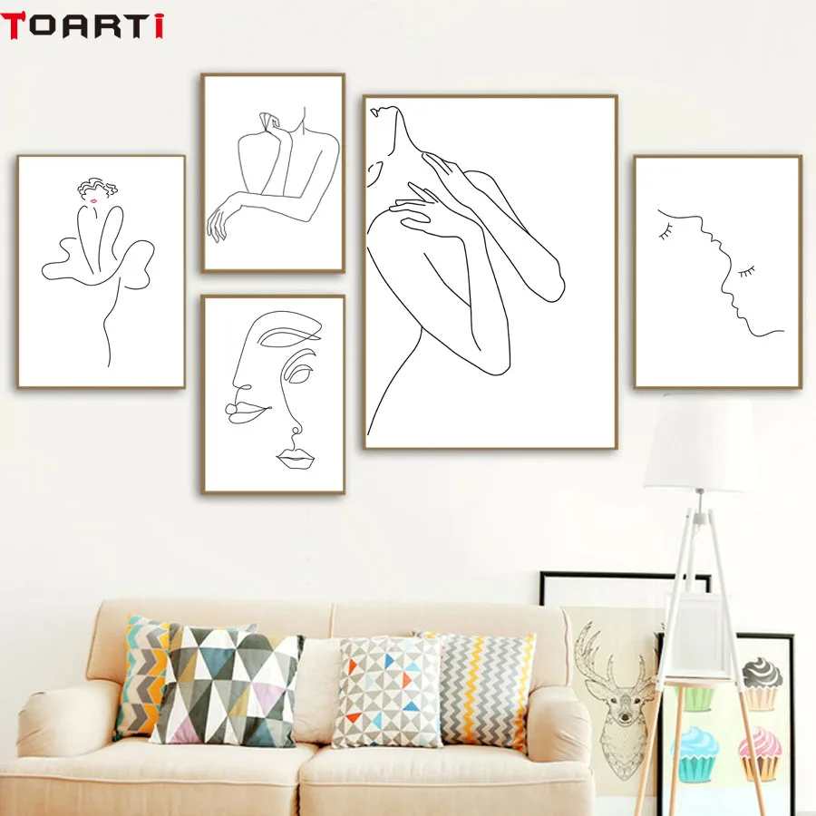 Us 0 97 30 Off Sexy Women Body Nordic Poster Print Line Drawing Modern Canvas Painting Wall Art Mural Modular Picture Girls Bedroom Home Decor In
