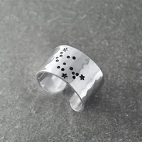 Зодиака Водолей Созвездие кольцо, Водолей кольца, Водолей подарок на день рождения, Wide Band Кольцо, гороскоп кольцо, астрология ювелирных изделий - изображение