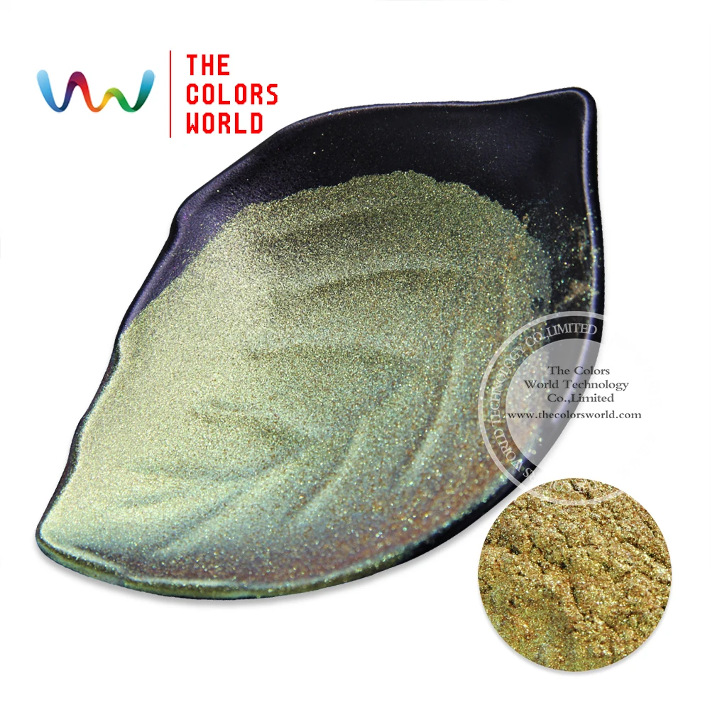 

TCWB-173 Green and Gold Color shifting effect pearlescent Chameleon powder magic pigment