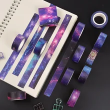 Starry sky washi tape Kawaii masking tape Creative washitape wash stickers scrapbooking stationery set material escolar good morning cartoon washi tape papelaria material escolar masking tape stickers scrapbooking washitape fita japanese stationery