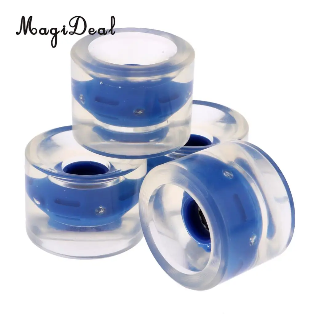 4 Pieces Longboard Skateboard Scooter Wheels 70mm Light Up Outdoors Skateboard Accessories Repair or Rebuilding Kit