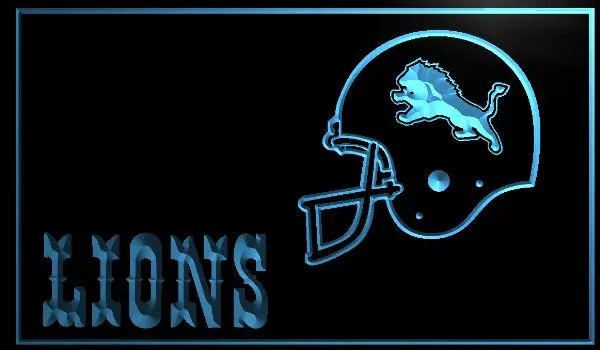 Detroit Lions Helmet Club Bar Led Neon Light Sign Home Decor