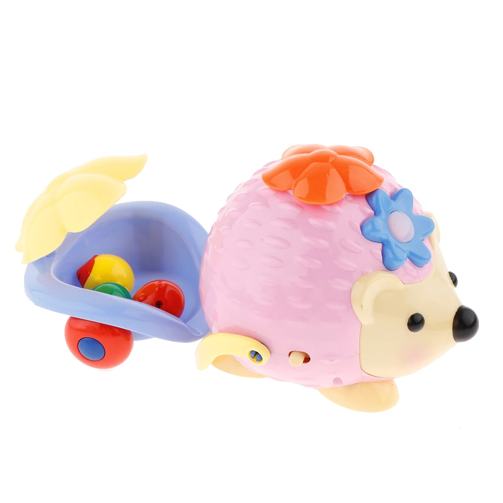 Electric Hedgehog Laying Eggs with Flashing Light & Music Toys Car Baby Early Educational Game Gift bumps change directions