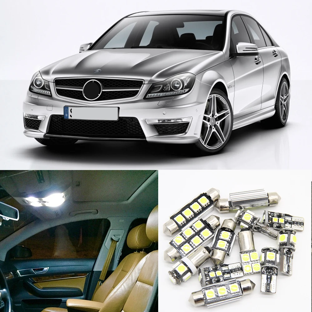 Us 23 7 22pcs Canbus Led Interior Package Kit Replace For 2008 2009 2010 2011 2012 Mercedes Benz C Class W204 White Car Led Light Bulbs In Signal