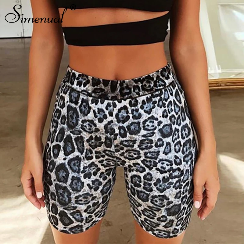 Simenual Leopard athleisure байкерские шорты женщин фитнес активные одежда с высокой талией Велосипеды Шорты push up Сексуальные трусы модные