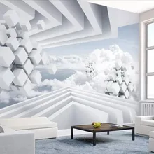 Beibehang пользовательские обои творческий 3d Большая фреска абстрактное пространство голубое небо белые облака фон обои 3d Papel де parede