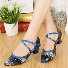 Salsa Обувь Для женщин 4.5-8.5 см Высота каблука комфортная осколок PU танцевальная Костюмы для латиноамериканских танцев Костюмы для бальных танцев Танцы Обувь для Для женщин JYG860