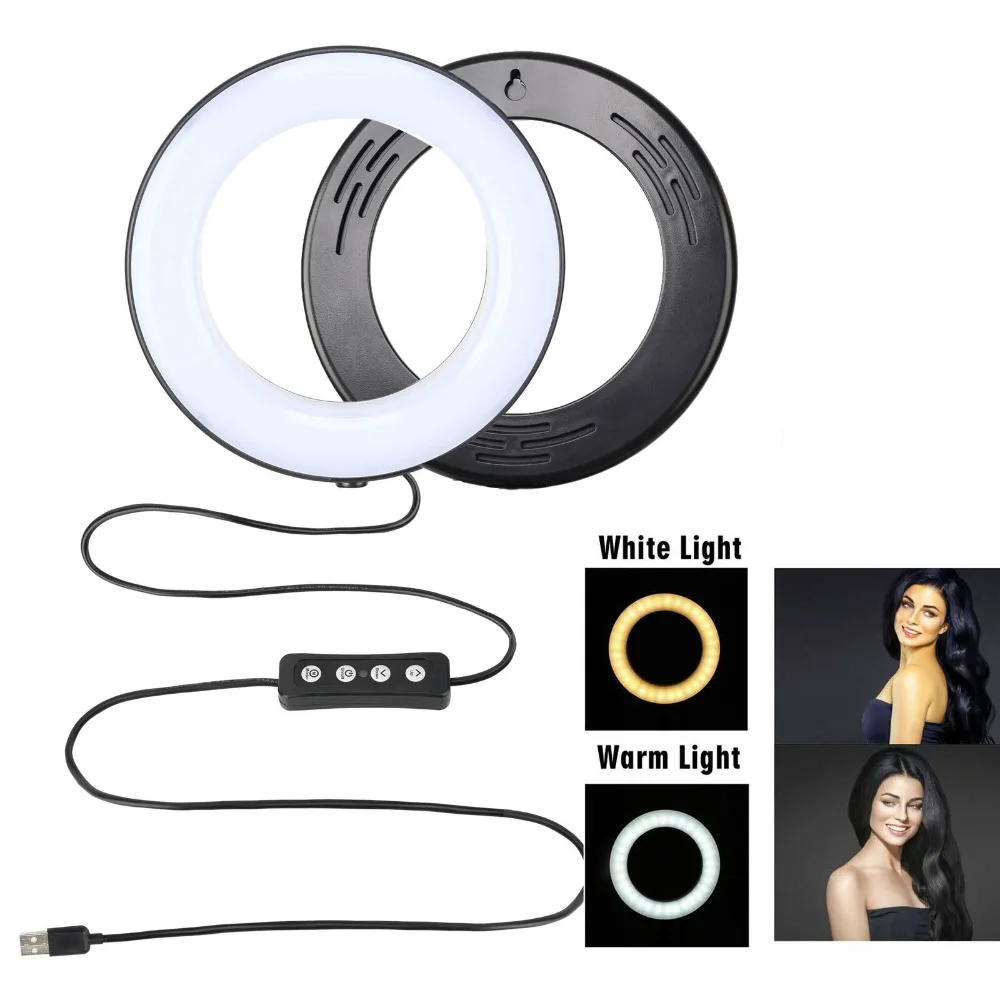 

Zomei ZM100 Photography LED Selfie Ring Light 16cm three-speed Stepless Lighting Dimmable Lamp For Makeup Video Live Studio