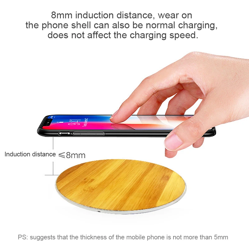 Деревянное Беспроводное зарядное устройство для samsung Galaxy S10 S8 S9 Plus Note 8 быстрая Беспроводная зарядка для IPhone X 8/8 Plus мобильного зарядного устройства