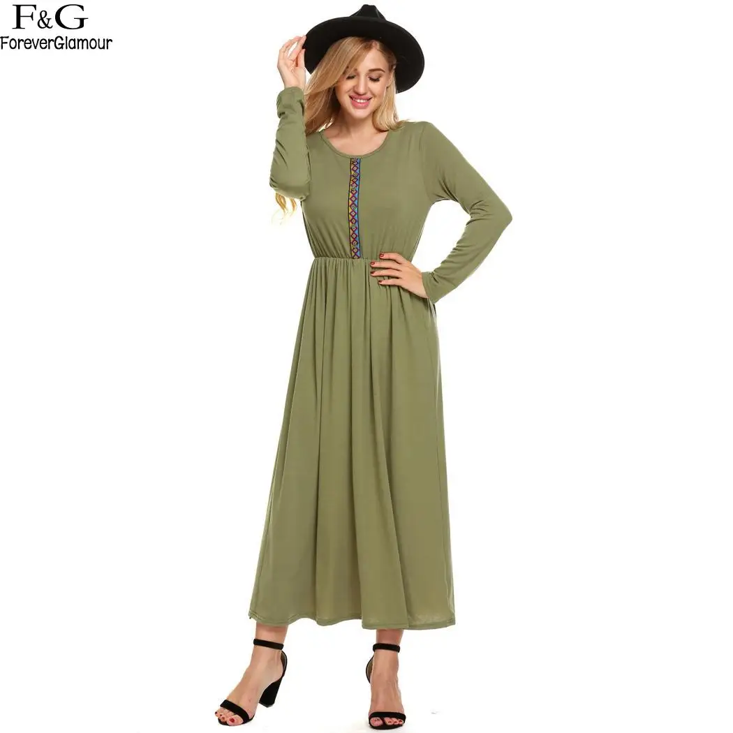 Long Casual Women Sleeve Button Down A line Maxi Dressin Dresses from Women's Clothing on