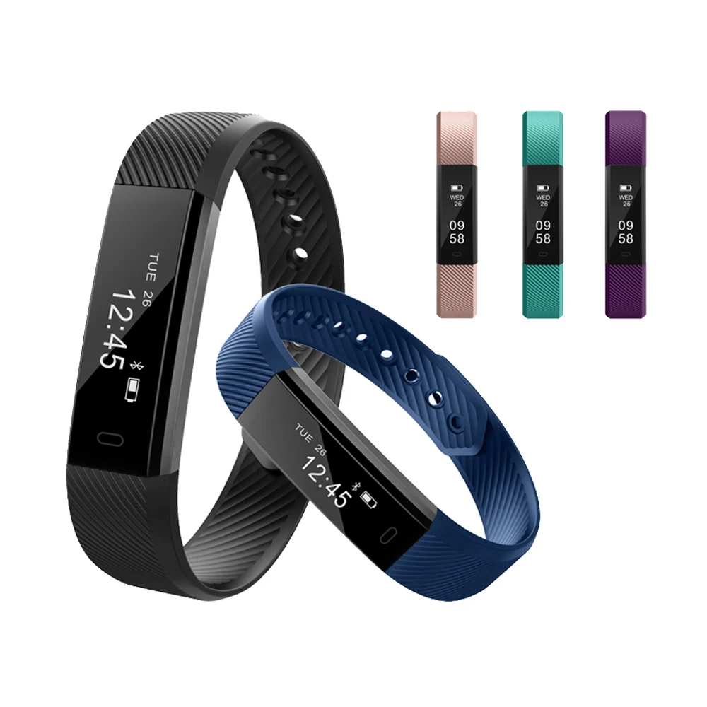 ID115 Smart Bracelet Fitness Tracker Step Counter Activity Monitor Band Alarm Clock Vibration Wristband for iphone