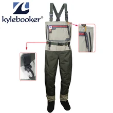 Coffre de peche homme cuissardes respirant bas pied Wader léger Convertible chasse pataugeoire Kit pour peche a la mouche