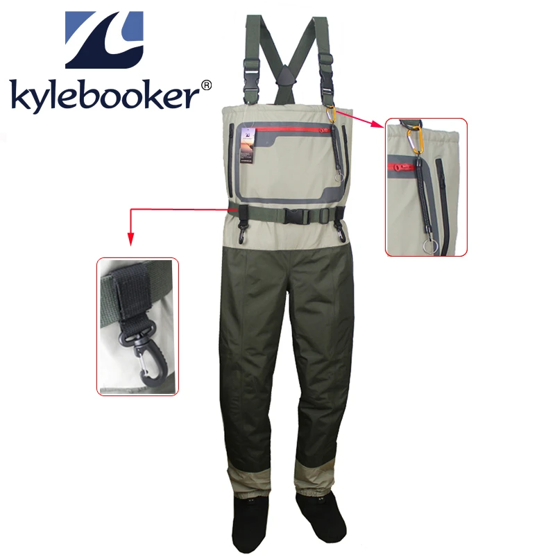 Men's Fishing Chest Waders Breathable Stocking Foot Wader Lightweight