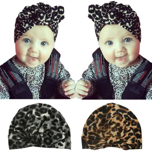 

Adjustable Baby Bow Hats Toddler Girl Kid Leopard Bunny Rabbit Bow Knot Turban Headband Hair Band Headwrap