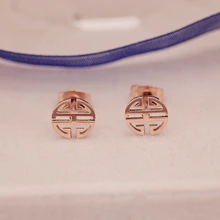 YUN RUO, модный бренд, высокое качество, розовое золото, цвет, серьги-гвоздики для женщин и девочек, 316L, серьги из нержавеющей стали, ювелирные изделия, никогда не выцветают