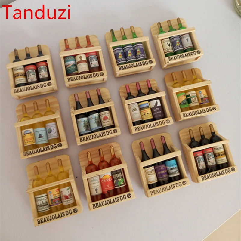 Tanduzi 3pcs/lot Creative Refrigerator Stickers Simulation Food Wine
