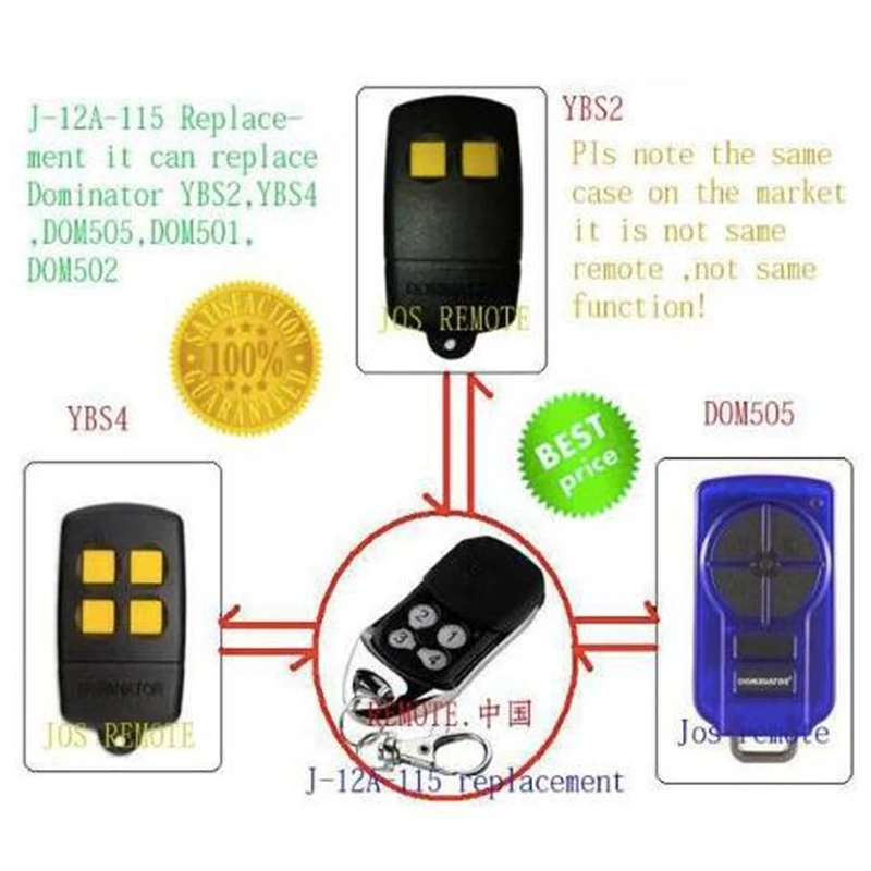 

The replace for dominator remote , DOM501,DOM502,DOM505,YBS2,YBS4 remote dominator openers