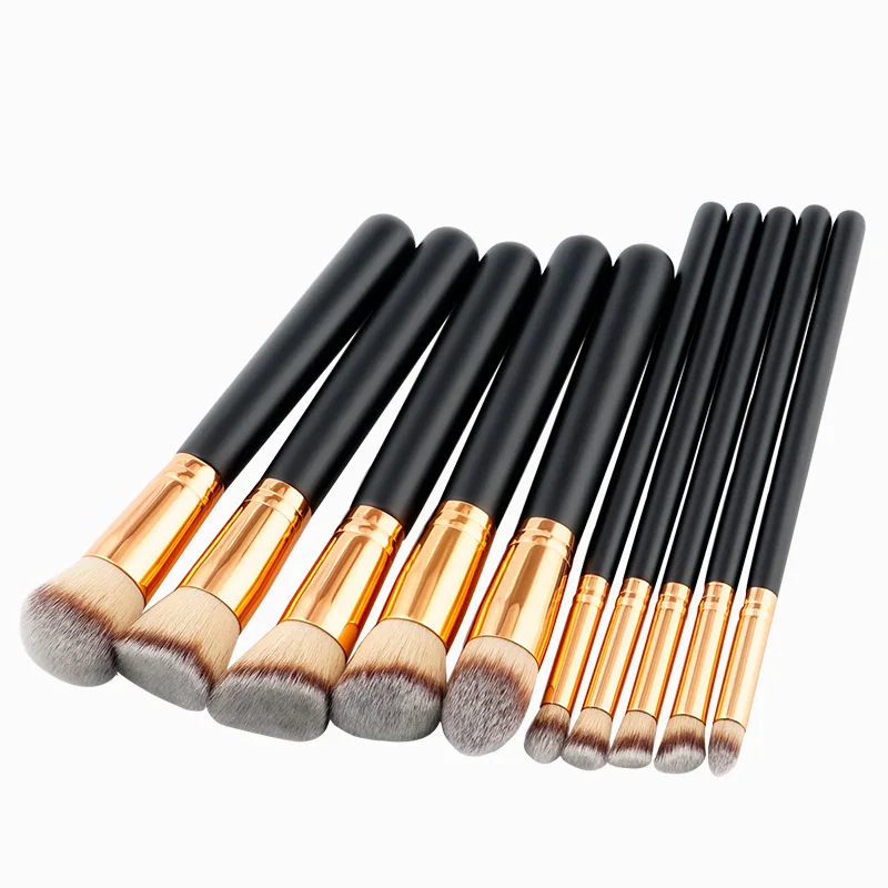 

10 Pcs foundation makeup Brushes cleaner Cosmetics Make up Brushes set Powder Liner Blending Brush Eye Shadow Brushes