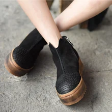 Original 2016 New Winter Boots Female British Thick Soled Martin Boots Comfortable All Match Platform Leather
