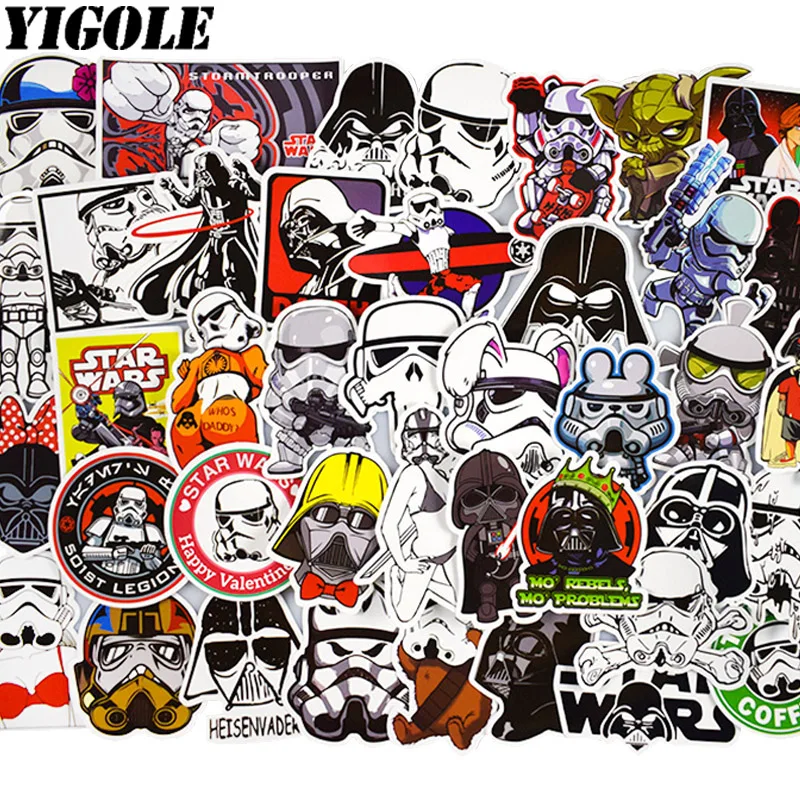 

50pcs/pack Graffiti Star Wars Stickers Kids Toy Anime Funny Sticker for Luggage Laptop Skateboard Moto Car Waterproof Sticker