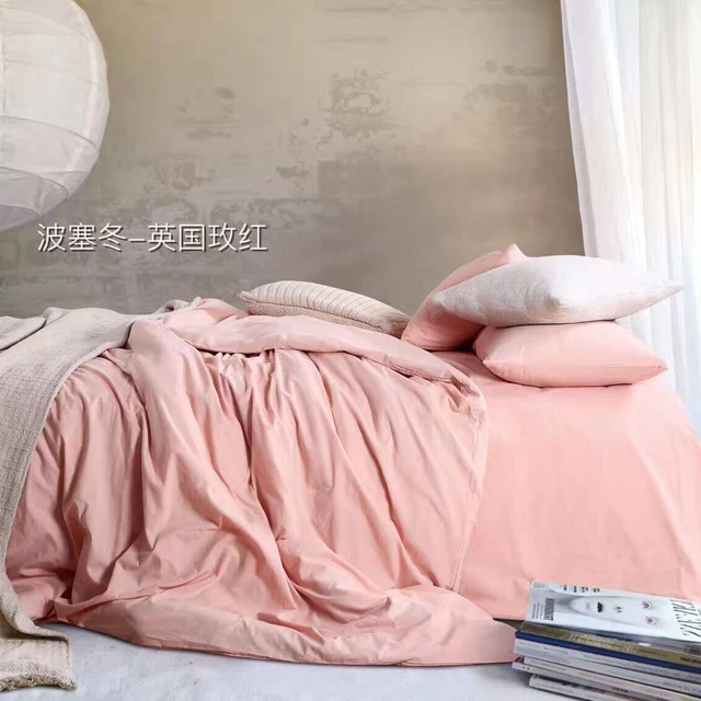 light pink bedding set 100 cotton adults solid color duvet cover light pink full sheets