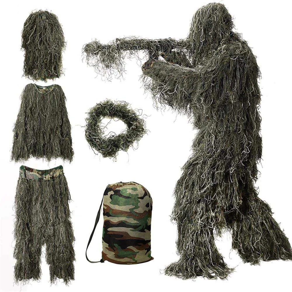 Детский Камуфляжный костюм для охоты и Ghillie, одежда для скрытой охоты, костюм снайпера, армейская камуфляжная униформа, костюм Специального солдата