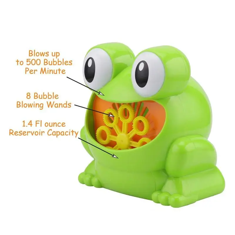 Green Cute Frog Automatic Bubble Machine Blower Maker Kids Children Indoor Outdoor Summer Parties Toys CAS9330A