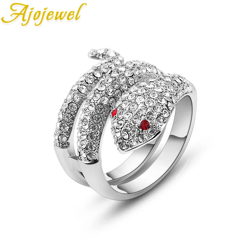 Ajojewel Размеры 5 6 8 9 кольца в виде змейки Для женщин Цвет модное кольцо Ювелирное