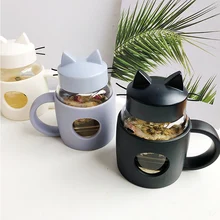 Новинка стеклянная чашка кружки с рисунками кошек Кофе Чай Молоко травы кружка творческие подарки 360 мл Посуда для напитков