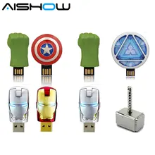 Мстители Халк руки карту флэш-памяти с интерфейсом USB 4 ГБ 8 ГБ 16 ГБ 32 ГБ Ironman/Американский щит/Халк рука /молоток pen drive