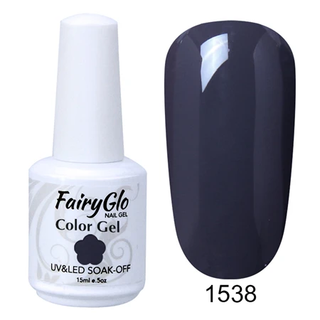 FairyGlo 15 мл Гель-лак замачиваемый чистый цвет ногтей Гель-лак Vernis Полупостоянный УФ-гель для ногтей маникюрный лак - Цвет: G1538