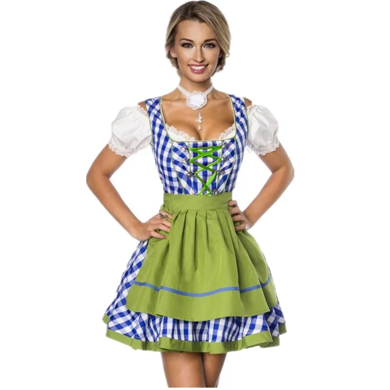 

Bavarian Tradition Beer Girl Dirndl Fancy Dress Sexy Fashion Germany Oktoberfest Beer Maid Wench Cosplay Costume