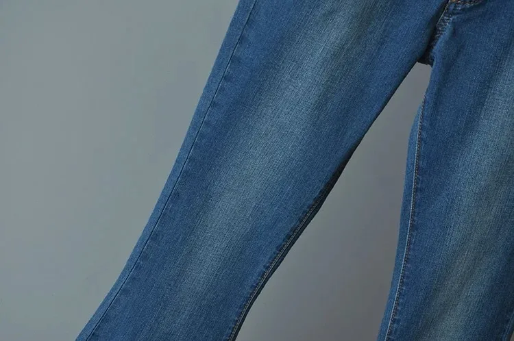 Calças de Brim para Mulheres 2020 do Vintage de Cintura Baixa Incendiar Elásticas Estilo Retro Fundo Sino Magro Calça Jeans Feminina Azul Escuro Denim Perna Larga Calças 14 Elásticas calças de Brim Das Mulheres Estilo