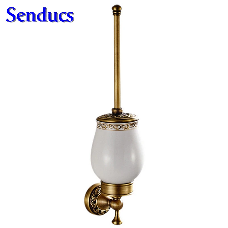 

Free shipping luxury European style toilet brush holder with antique bath toilet brush holder of wall mounted toilet brush stand