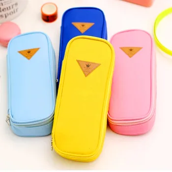 

Korean Style Candy Color Brief Canvas Pencil Case Multifunction Stationery Storage Organizer Bag School Supply Escolar Papelaria