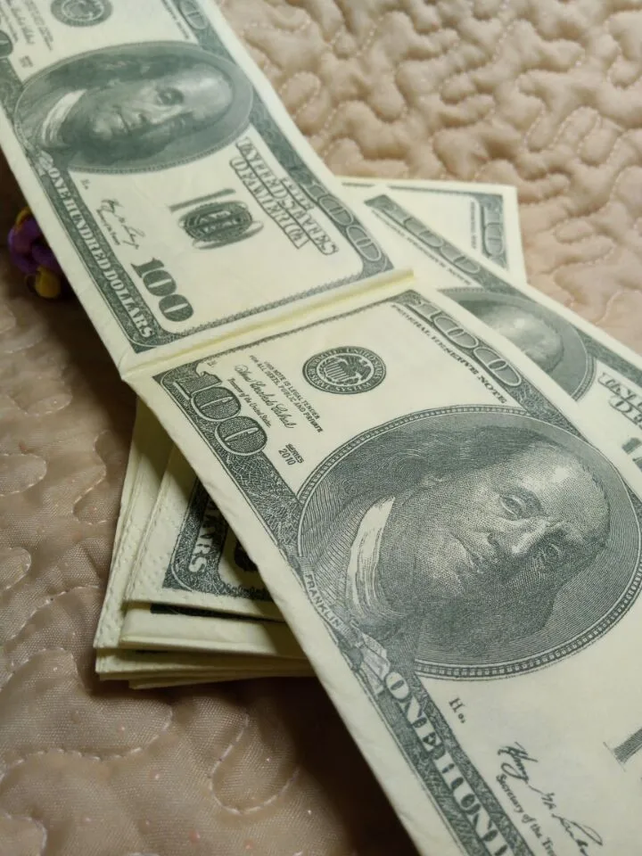

21*21cm 10pcs Money Dollar Paper Napkin Tissue Print Handkerchiefs For Decoration Funny Money 21*21cm Party Supplies