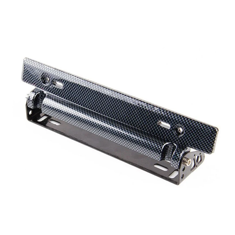 1x 320mm Universal Carbon Fiber Front Bumper License Plate Frame Holder Mount Bracket